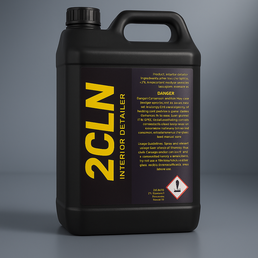 Black container with yellow text on a gray background